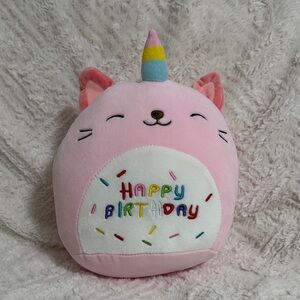 Pink Smiling Unicorn Plush Toy